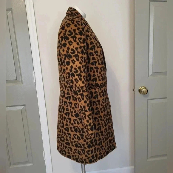 Dolce Cabo Animal Leopard Print Midi Lined Lightweight Coat NWT(S) - Picture 3 of 11